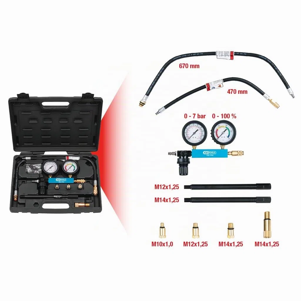 KS Tools 150.1780 Coffret testeur de perte de pression de cylindre