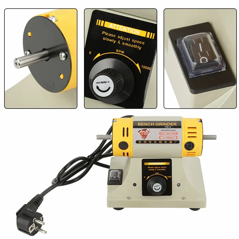 Machine à Meuleuse De Tour, Meuleuse électrique 220V, Polisseuse De Tour à Faible Vibration Et Performances De Puits De 350W, Appropriée Pour Une Utilisation Sur L'établi