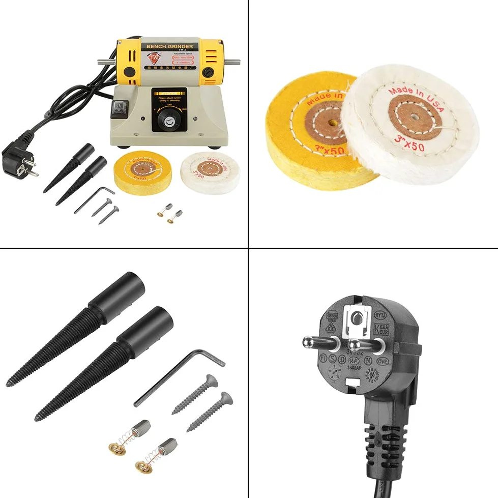 Machine à Meuleuse De Tour, Meuleuse électrique 220V, Polisseuse De Tour à Faible Vibration Et Performances De Puits De 350W, Appropriée Pour Une Utilisation Sur L'établi
