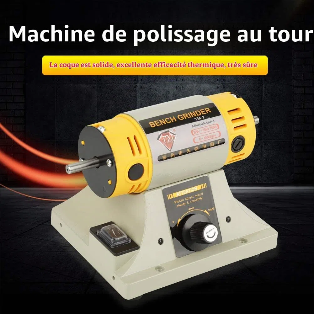 Machine à Meuleuse De Tour, Meuleuse électrique 220V, Polisseuse De Tour à Faible Vibration Et Performances De Puits De 350W, Appropriée Pour Une Utilisation Sur L'établi