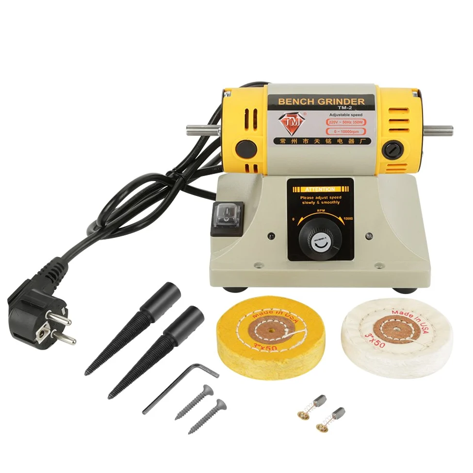 Machine à Meuleuse De Tour, Meuleuse électrique 220V, Polisseuse De Tour à Faible Vibration Et Performances De Puits De 350W, Appropriée Pour Une Utilisation Sur L'établi