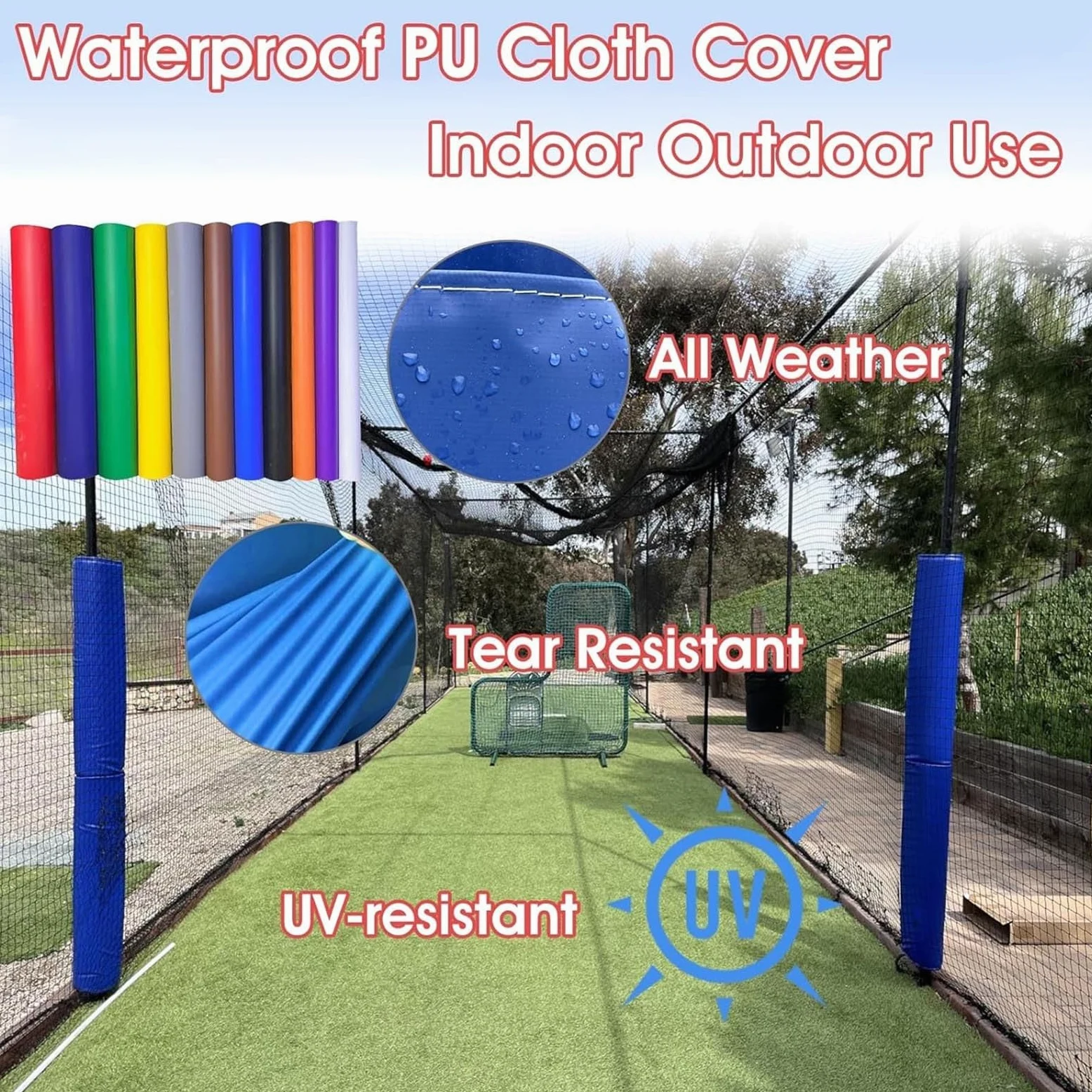 Patins de protection adhésifs pour terrasse, garage et cour – Colonnes de sécurité pour poteaux de 1,2 m, 1,8 m et 2,4 m – Rembourrage résistant aux intempéries et aux chocs pour une sécurité accrue