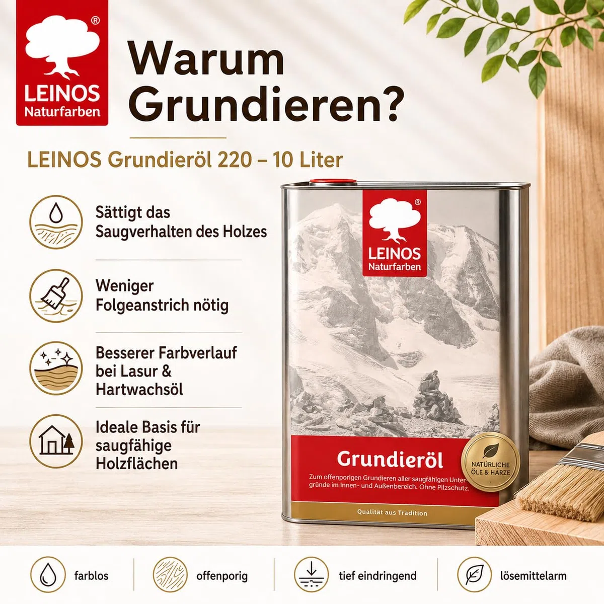 Leinos 220 Huile de fond pour intérieur 10 l