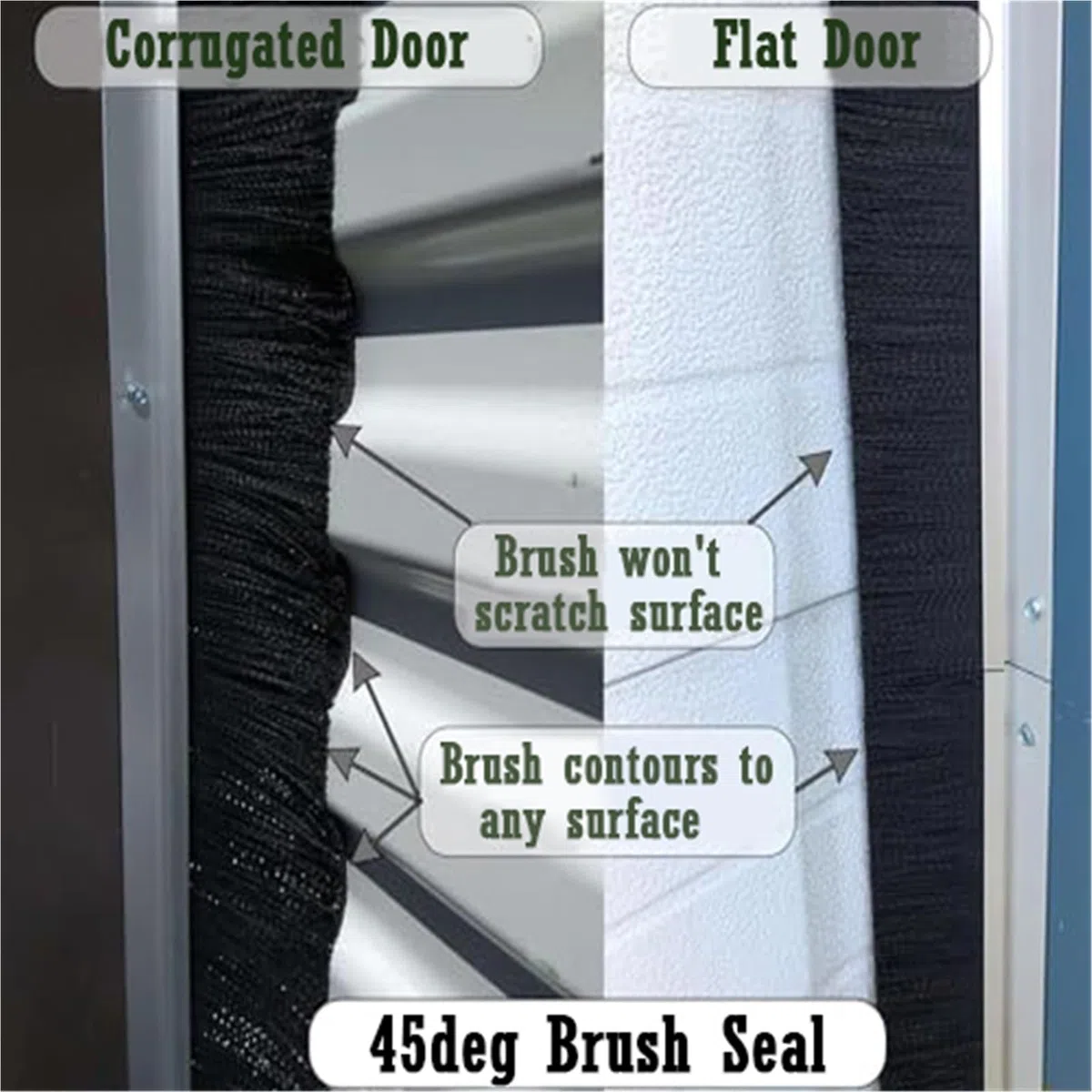 pare-courant d'air pour portes, Aluminum Alloy Brush Strip Sealing Draught Excluder 10-300mm 1/2/5 Pcs(5 Pcs,Brush Height 120mm)