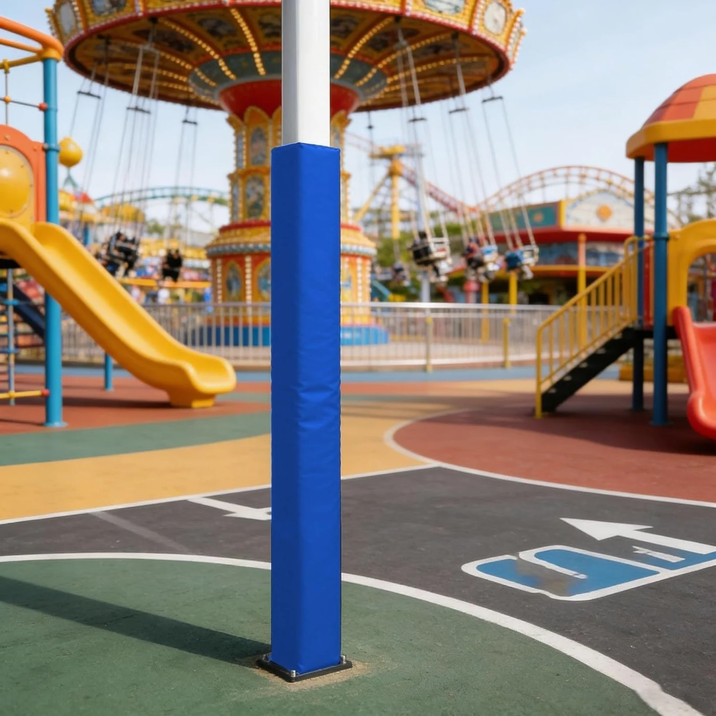 Patins de protection adhésifs pour terrasse, garage et cour – Colonnes de sécurité pour poteaux de 1,2 m, 1,8 m et 2,4 m – Rembourrage résistant aux intempéries et aux chocs pour une sécurité accrue
