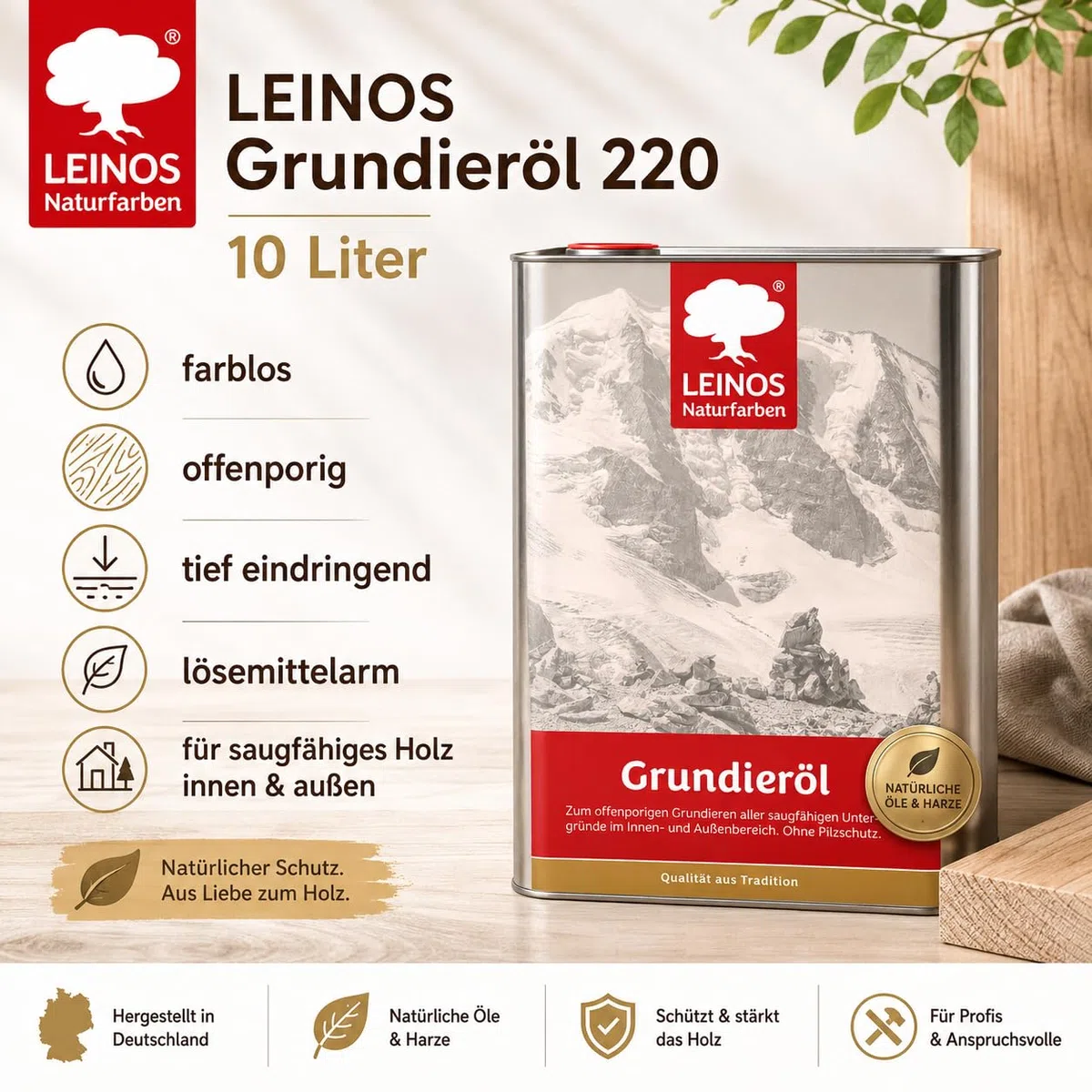 Leinos 220 Huile de fond pour intérieur 10 l
